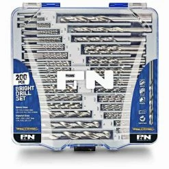 P&N WORKSHOP 1-12mm & 5/64 - 1/2inch Metric & Imperial HSS-Bright Jobber Drill Bit Set - 200 Piece