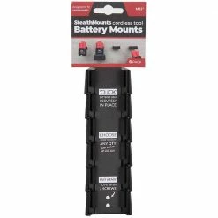 STEALTHMOUNTS 6 Piece Mount Holder For Milwaukee M12 Battery Black BM-MW12-BLK-6