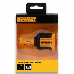 DEWALT 24W 2-Port Mobile USB Charger 1419008DWE
