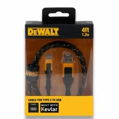 DEWALT 1.2m USB To USB-C Braided Cable 1311361DWE