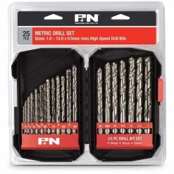 P&N 1-13mm Metric HSS-Bright Jobber Drill Bit Set - 25 Piece