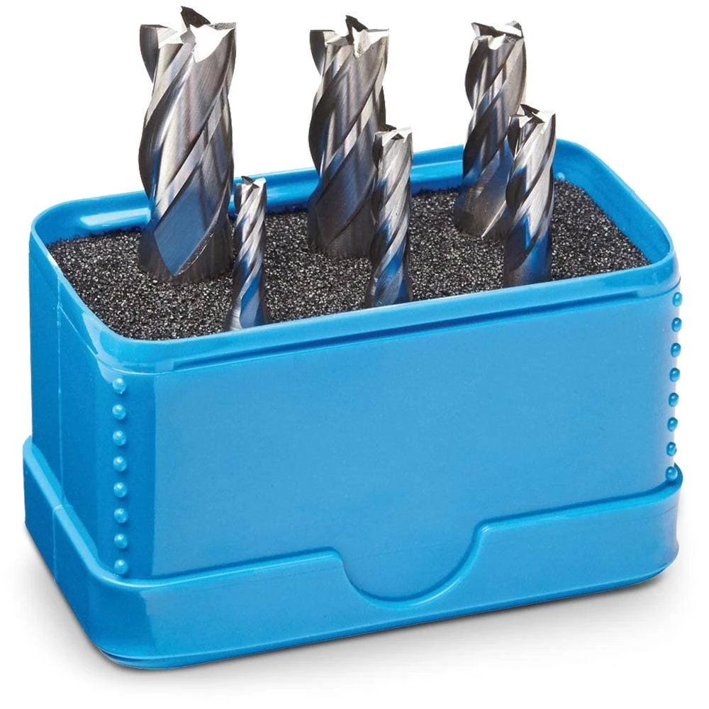 SUTTON 1/8-1/2inch 4-Flute HSS-Cobalt End Mill Set - 6 Piece