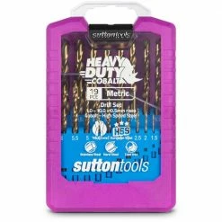 SUTTON 1-10mm Metric HSS-Cobalt Jobber Drill Bit Set - HD-COBALT - 19 Piece