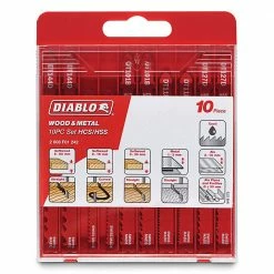 DIABLO T-Shank Jigsaw Blade Set For Wood & Metal Cutting - 10 Piece