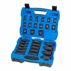 KINCROME 30 Piece 1/2inch Drive Metric Standard & Deep Impact Socket Set K2097