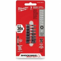 MILWAUKEE T10-T40 Torx Insert Impact Screwdriver Bit Set - SHOCKWAVE - 7 Piece