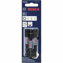 BOSCH 1/4-3/8inch X 65mm Magnetic Power Nutsetter Set - IMPACT TOUGH - 3 Piece
