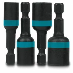 MAKITA 1/4-7/16inch X 45mm Magnetic Power Nutsetter Set - IMPACT-X - 4 Piece