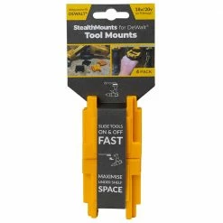 STEALTHMOUNTS DeWalt Tools XR Range 18/20v Tool Mounts Yellow - 4 Piece TMDW18YLW4